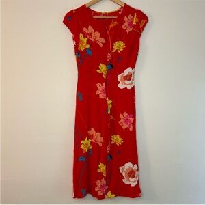 Floral Red Dress